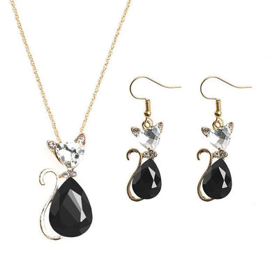 Cat Pendant Necklace/Earrings