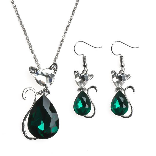Cat Pendant Necklace/Earrings