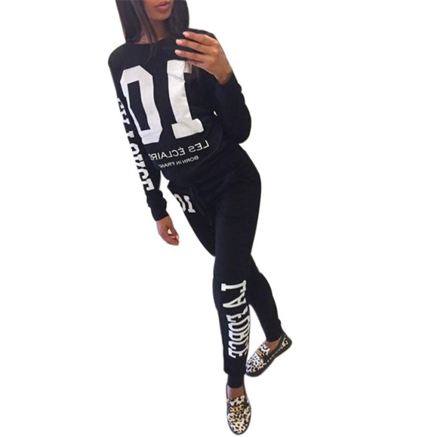 Women Digital Long Sleeve Suits 2 Piece Set