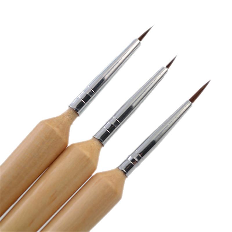 3Pcs/Set Wooden Handled Nail Brush