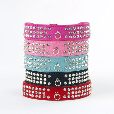 3 Row Rhinestone Pet Collar