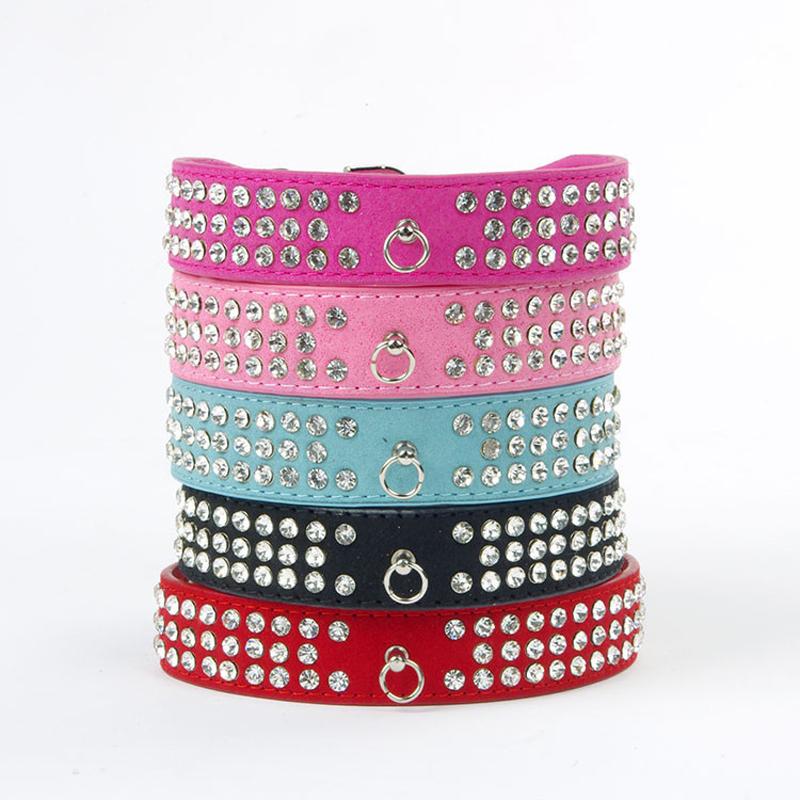 3 Row Rhinestone Pet Collar